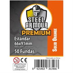 STEEL ARMOUR - 50 FUNDAS OPACAS - REVERSO NARANJA (66X91MM)