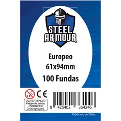 100 FUNDAS TAMAÑO EUROPEO (61X94MM)