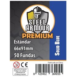 STEEL ARMOUR - 50 FUNDAS OPACAS - REVERSO AZUL (66X91MM)