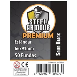 STEEL ARMOUR - 50 FUNDAS OPACAS - REVERSO NEGRO (66X91MM)