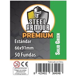 STEEL ARMOUR - 50 FUNDAS OPACAS - REVERSO VERDE (66X91MM)