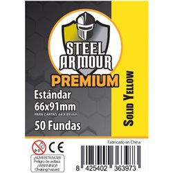 50 Fundas opacas - reverso amarillo (66x91mm)
