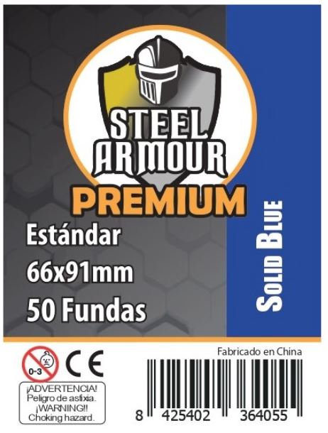 STEEL ARMOUR - 50 FUNDAS OPACAS - REVERSO AZUL (66X91MM)