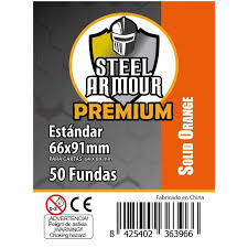STEEL ARMOUR - 50 FUNDAS OPACAS - REVERSO NARANJA (66X91MM)