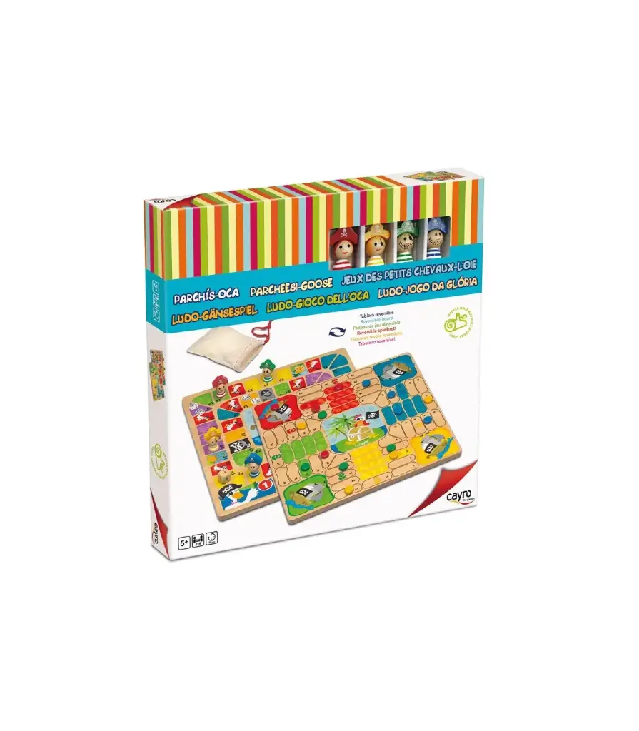 Juego Parchis Y Oca Piratas De Madera Cayro
