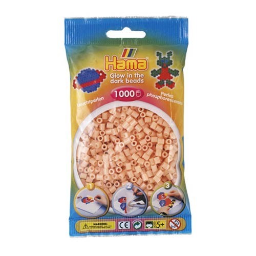 [028178207564] Hama midi Brilla en la oscuridad : rojo 1000 piezas