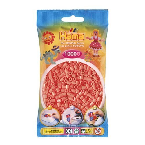 [028178207441] Hama midi rojo pastel / salmón 1000 piezas