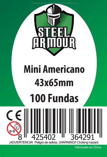 [8425402364291] 100 FUNDAS TAMAÑO MINI AMERICANO (43X65MM)