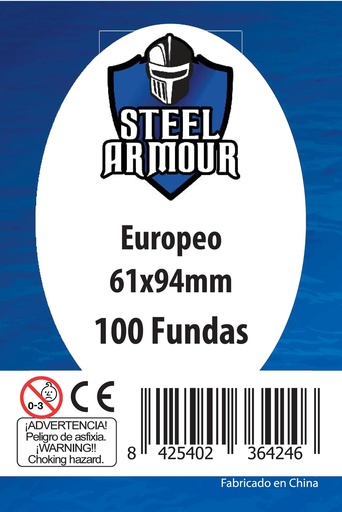 [8425402364246] 100 FUNDAS TAMAÑO EUROPEO (61X94MM)